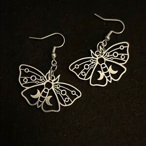 Elegant Silver Butterfly Earrings